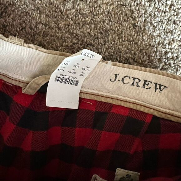 J. Crew Flannel Lined Khaki Pants New Mens Size 30 Outdoor Workwear Warm - Picture 9 of 13